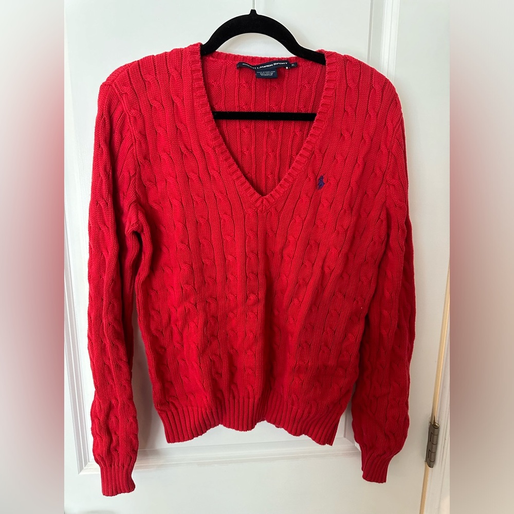 Ralph Lauren Red v-neck sweater